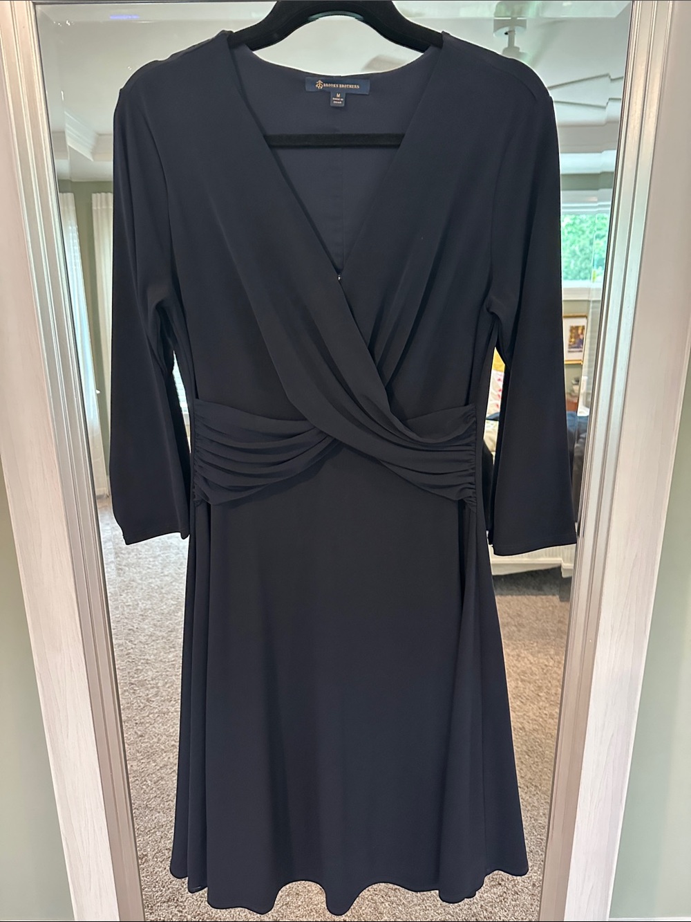 Chic Navy Faux-Wrap Women's Dress - Brooks Brothers